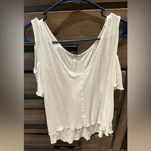 Free people cold shoulder cream colored top